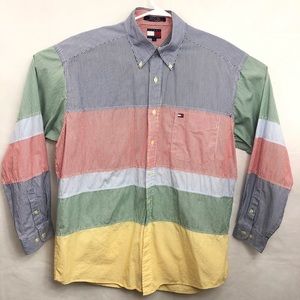 Tommy Hilfiger Colorblock Button Down Long Sleeve